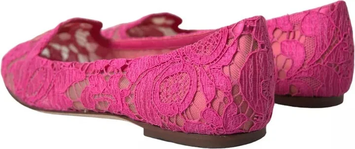 Pink Taormina Lace Slip On Flats Women's Shoes (Pre-Owned) - Image 3