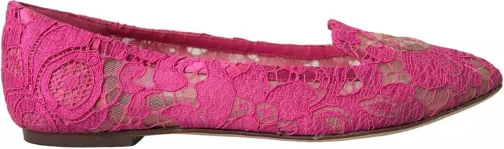 Pink Taormina Lace Slip On Flats Women's Shoes (Pre-Owned)