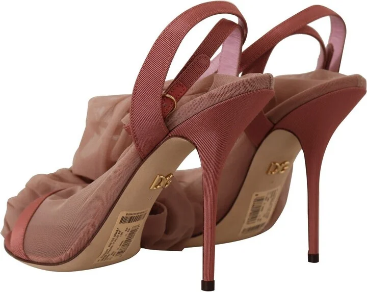 Pink Tulle Stretch Ankle Strap Sandals Women's Shoes - Image 3