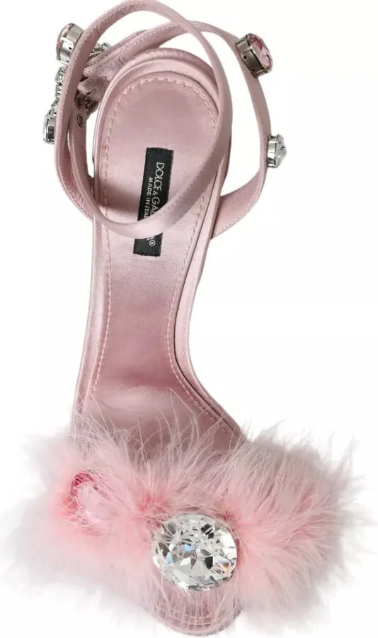 Pink Turkey Feather Embellished Sandals Women's Shoes (Pre-Owned) - Image 2