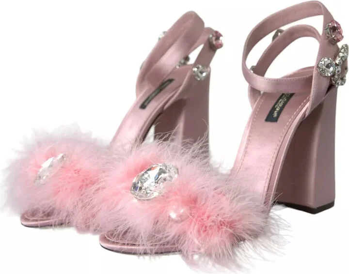 Pink Turkey Feather Embellished Sandals Women's Shoes (Pre-Owned) - Image 4