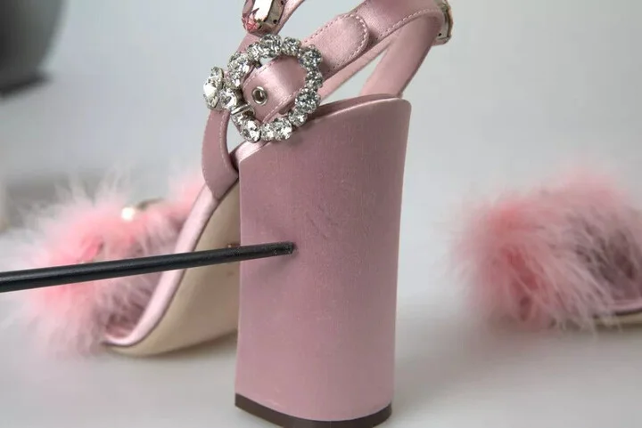 Pink Turkey Feather Embellished Sandals Women's Shoes (Pre-Owned) - Image 5