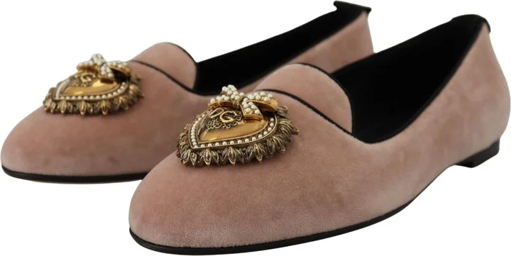 Pink Velvet Slip Ons Loafers Flats Women's Shoes - Image 2