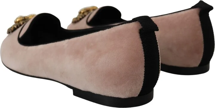 Pink Velvet Slip Ons Loafers Flats Women's Shoes - Image 3