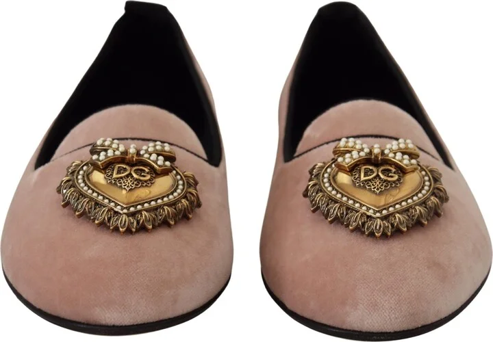 Pink Velvet Slip Ons Loafers Flats Women's Shoes - Image 6