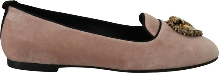Pink Velvet Slip Ons Loafers Flats Women's Shoes