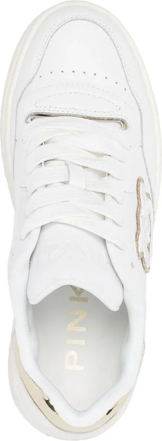Pinko Ariel 15 Logo-Embroidered Leather Sneakers - Image 4