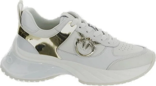 Pinko Ariel Mirror Detailed Leather-Effect Sneakers