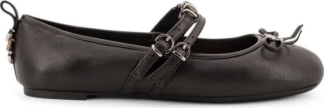 Pinko Bow Detailed Ballerina Shoes