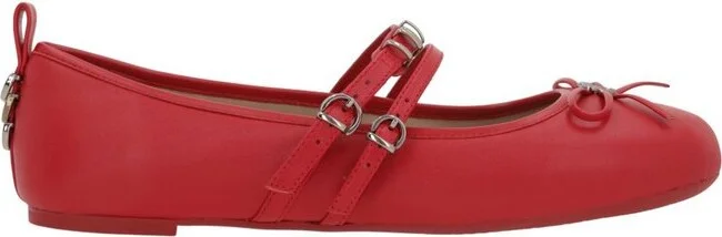 Pinko Bow Detailed Ballerina Shoes