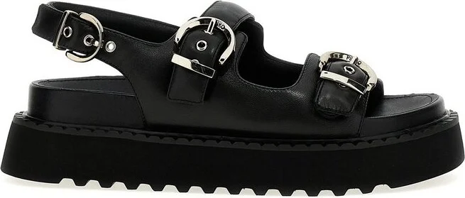 Pinko Buckle Strap Platform Sandals