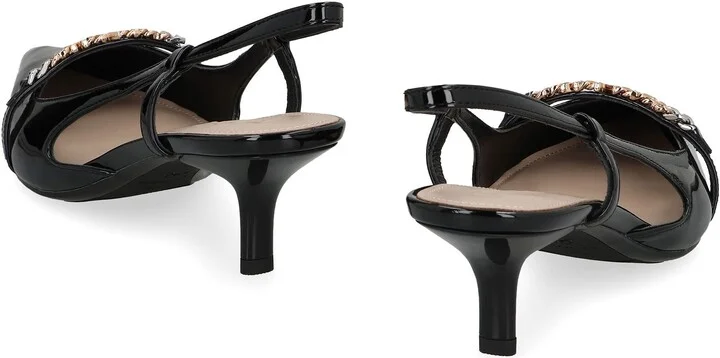 Pinko Gloria Patent Leather Slingback Pumps - Image 4