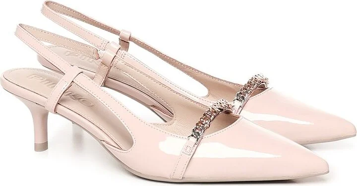 Pinko Gloria Patent Leather Slingback Pumps - Image 3