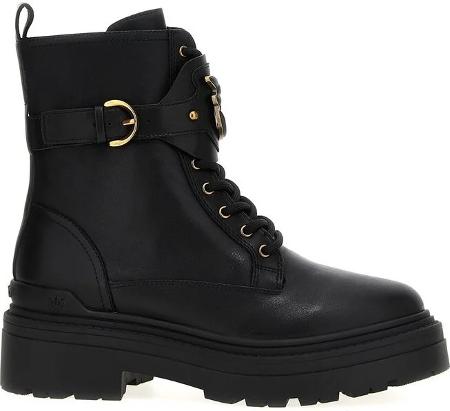 Pinko Logo Plaque Combat Boots