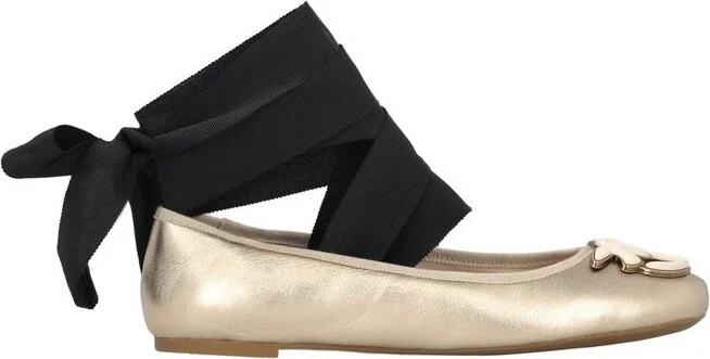 Pinko Logo Plaque Round Toe Flats