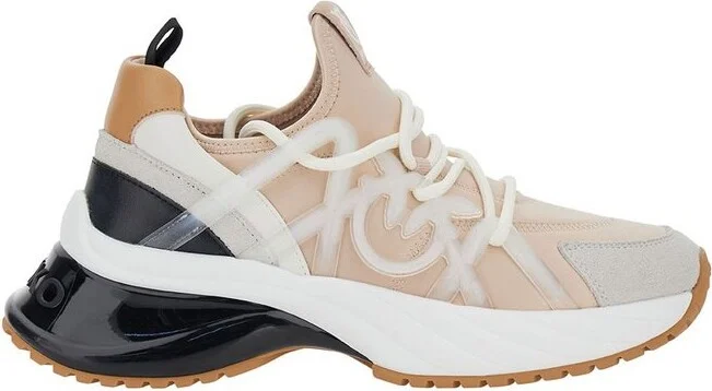 Pinko Love Birds Panelled Lace-Up Sneakers