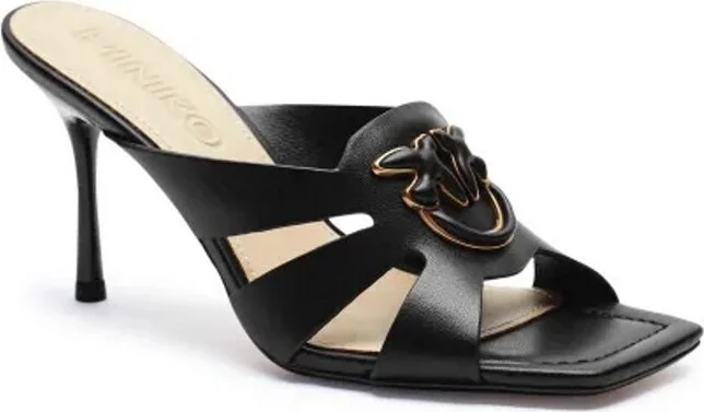 Pinko Love Birds-Plaque Open Toe Sandals