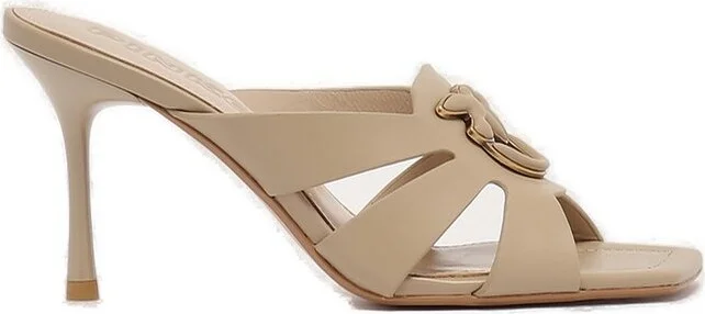 Pinko Love Birds-Plaque Open Toe Sandals