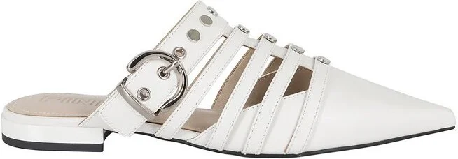 Pinko Pointed-Toe Buckle Detailed Slip-On Slides