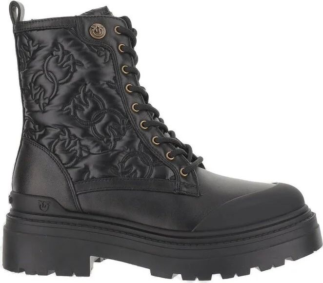 Pinko Round-Toe Lace-Up Boots