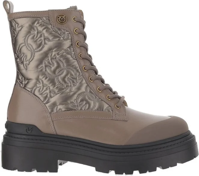 Pinko Round-Toe Lace-Up Boots