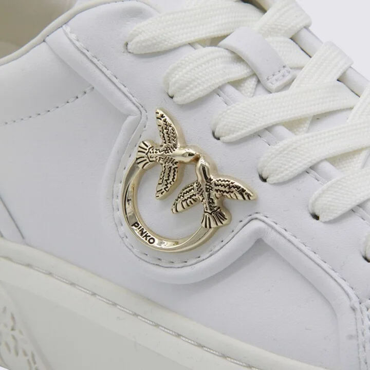 Pinko White And Gold Sneakers - Image 4