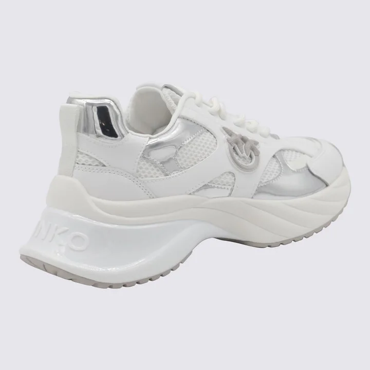 Pinko White And Silver Sneakers - Image 2