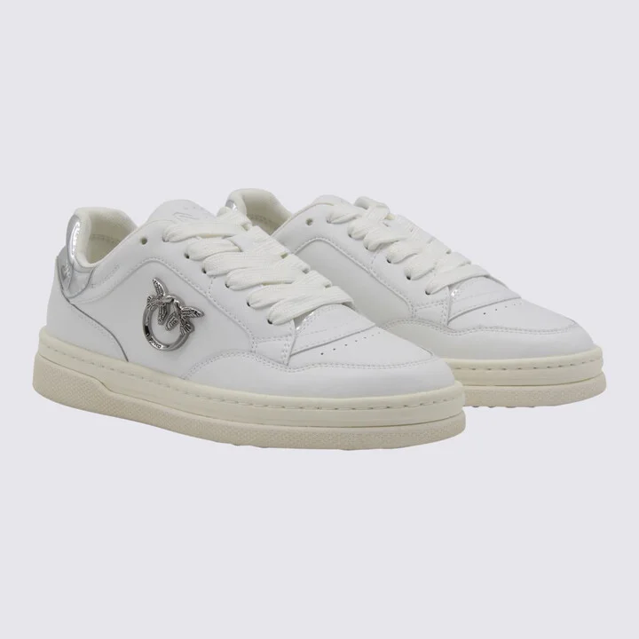 Pinko White And Silver Sneakers - Image 2