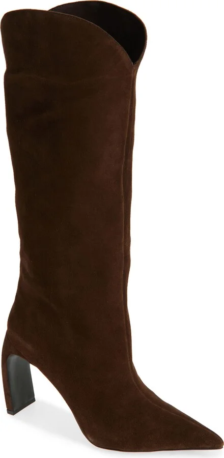Pinpoint Pointed Toe Knee High Boot