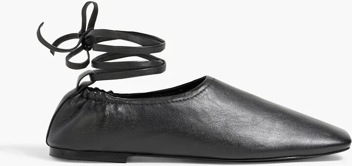 Pinta lace-up leather ballet flats