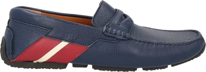 Piotre 6236518 Men's Navy Bovine Grained Leather Penny Loafers