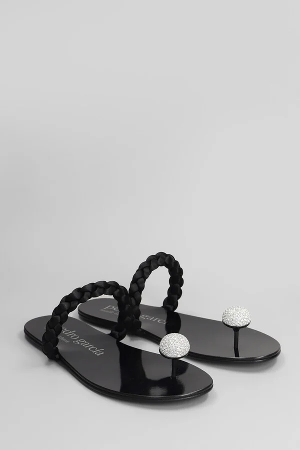 Pipa Flats In Black Satin - Image 2