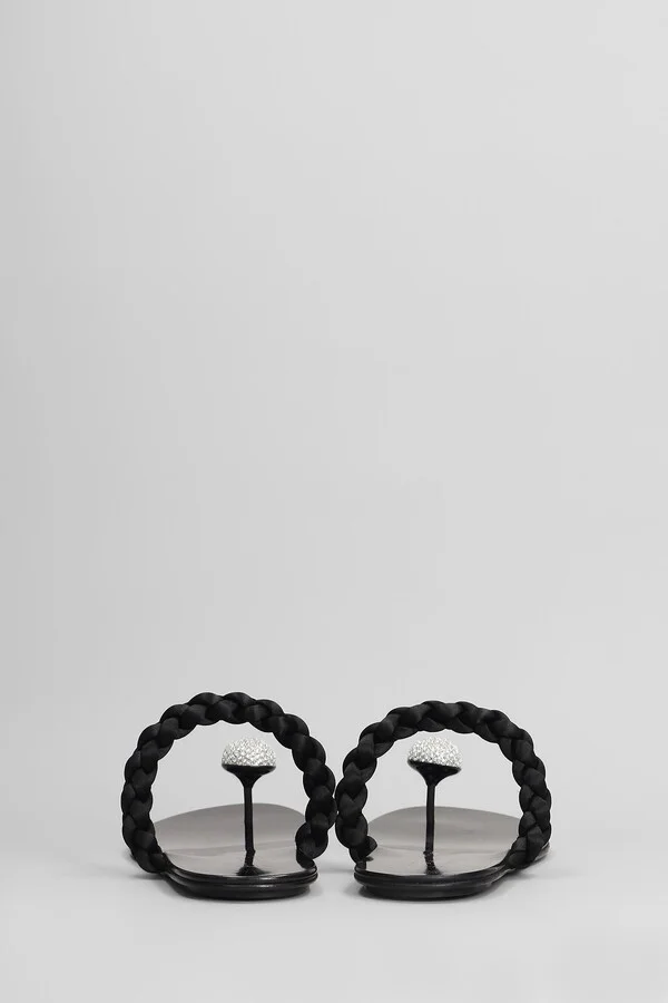 Pipa Flats In Black Satin - Image 4