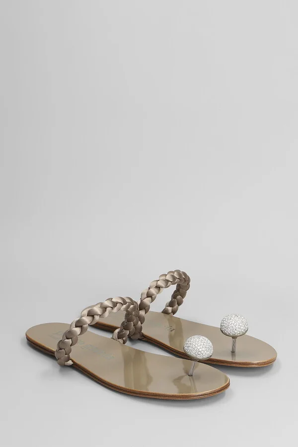 Pipa Flats In Silver Satin - Image 2