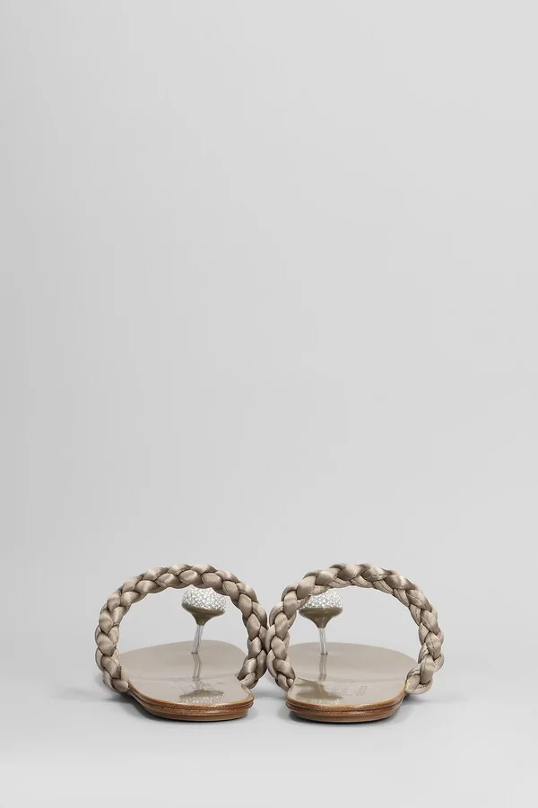 Pipa Flats In Silver Satin - Image 4