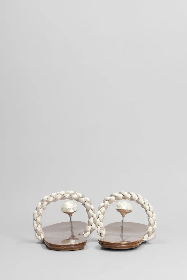 Pipa Flats In White Satin - Image 4