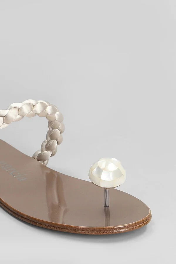 Pipa Flats In White Satin - Image 5