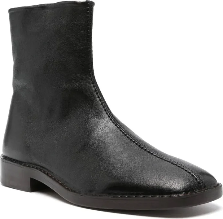 Piped Leather Ankle Boots - Image 2