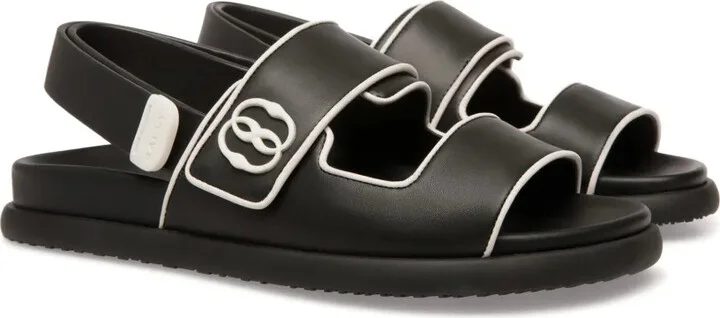 Piped-Trim Leather Sandals - Image 2