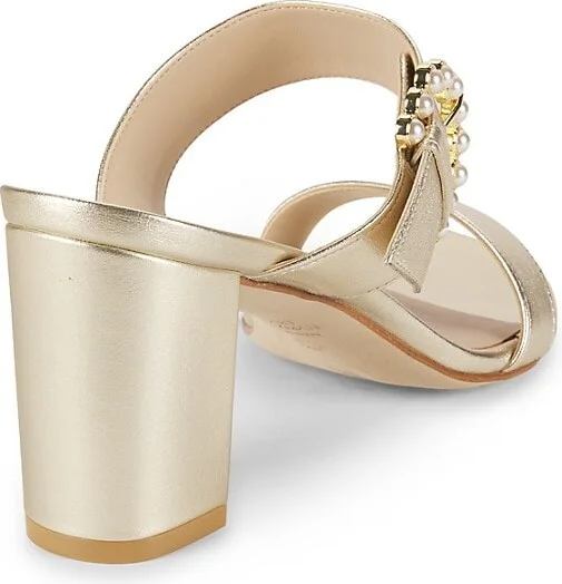 Piper 75MM Metallic Leather Sandals - Image 3