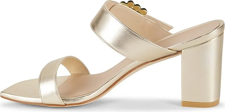 Piper 75MM Metallic Leather Sandals - Image 4