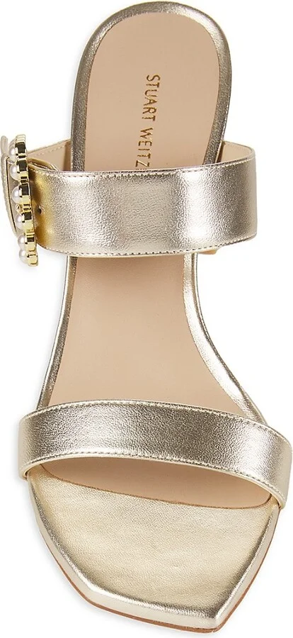 Piper 75MM Metallic Leather Sandals - Image 5