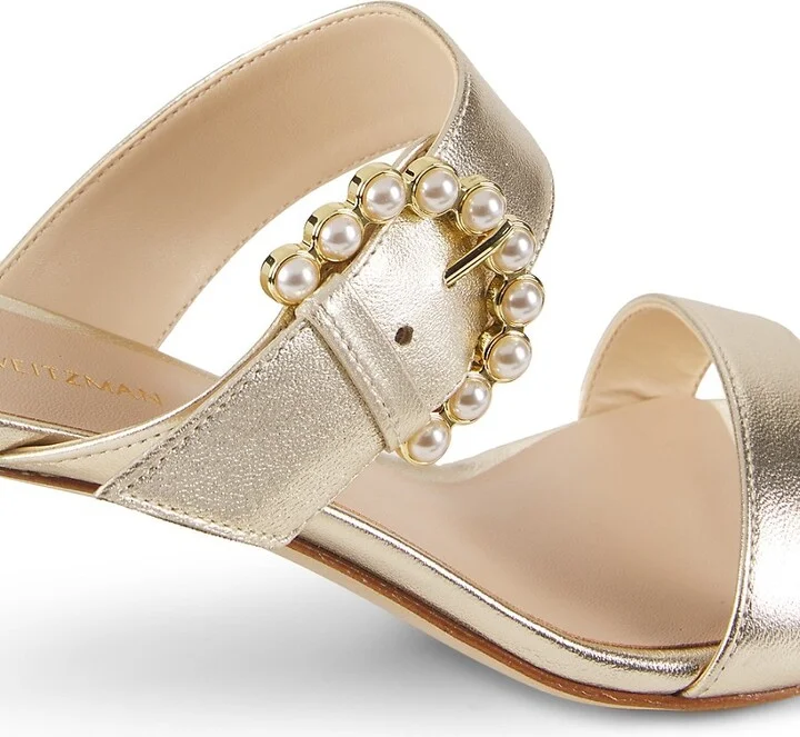 Piper 75MM Metallic Leather Sandals - Image 6