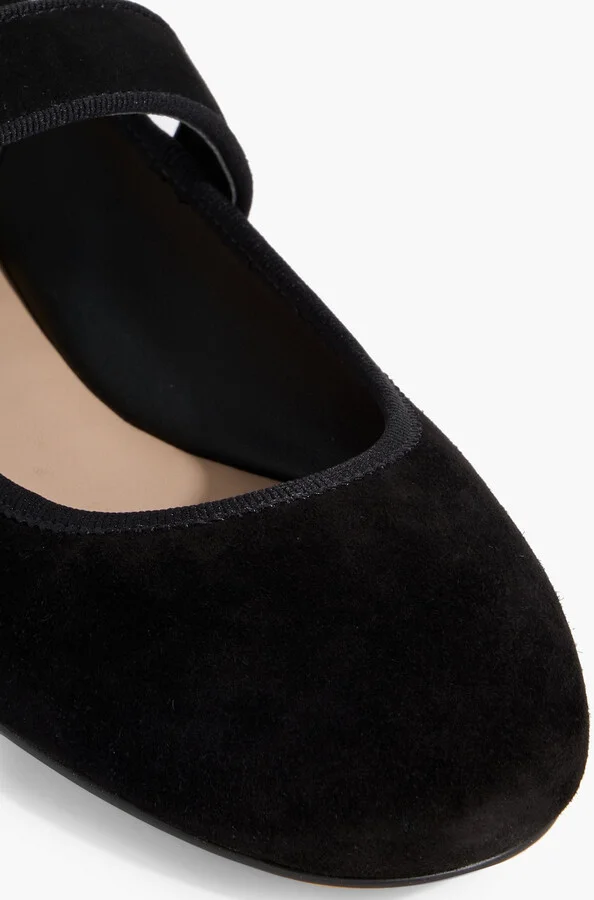 Piper faux pearl-embellished suede Mary Jane flats - Image 4