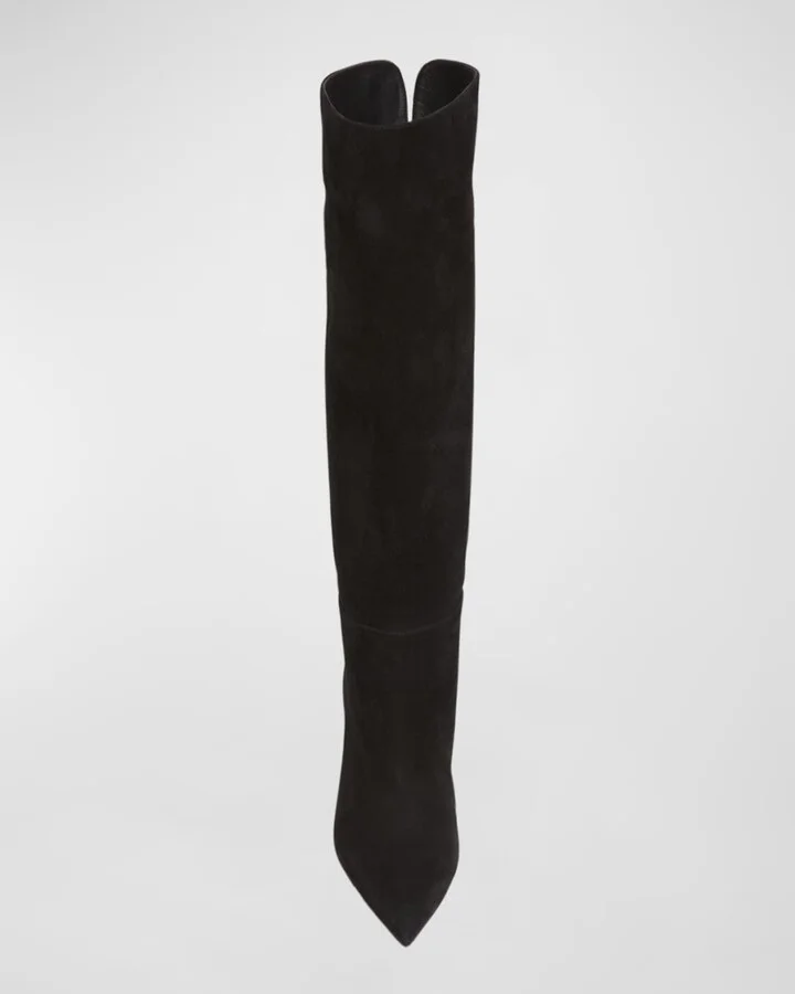 Piper Suede Block-Heel Knee Boots - Image 5
