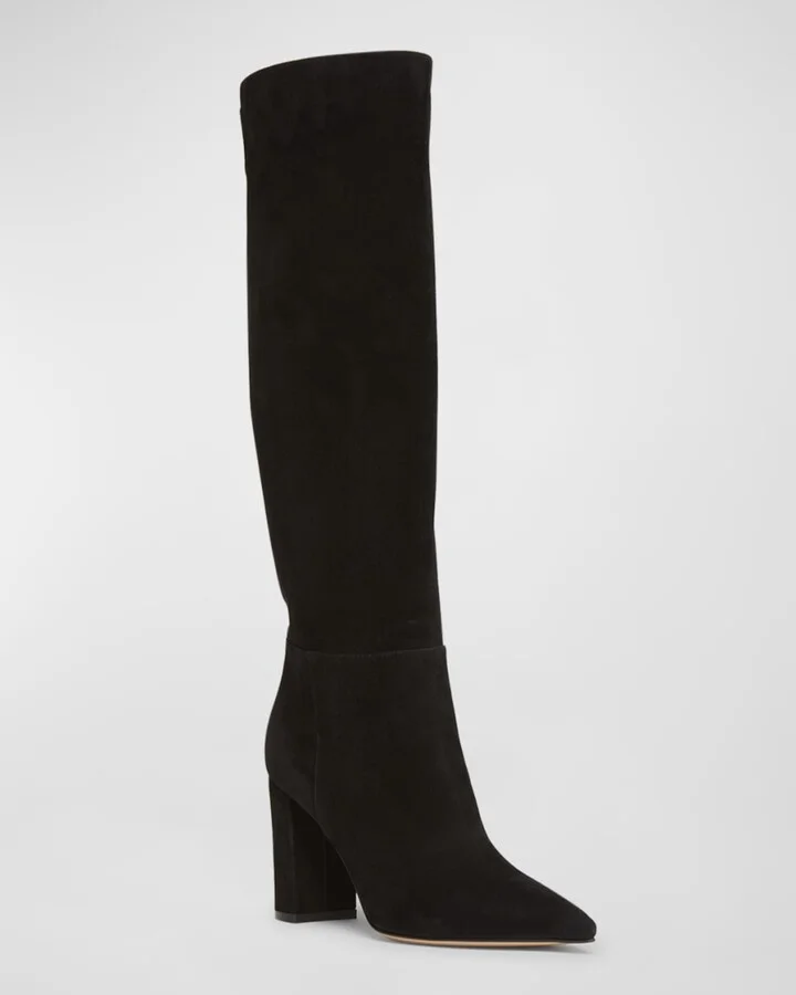 Piper Suede Block-Heel Knee Boots - Image 6