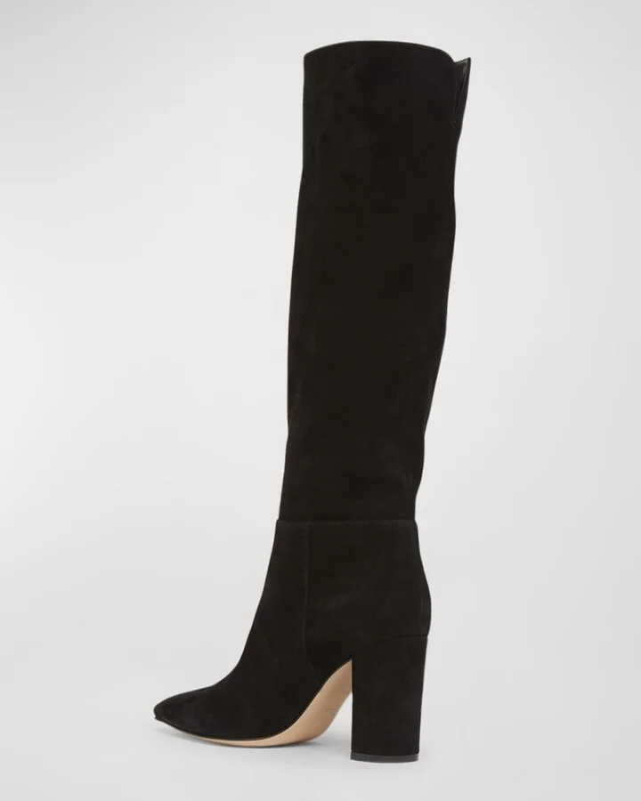 Piper Suede Block-Heel Knee Boots - Image 9