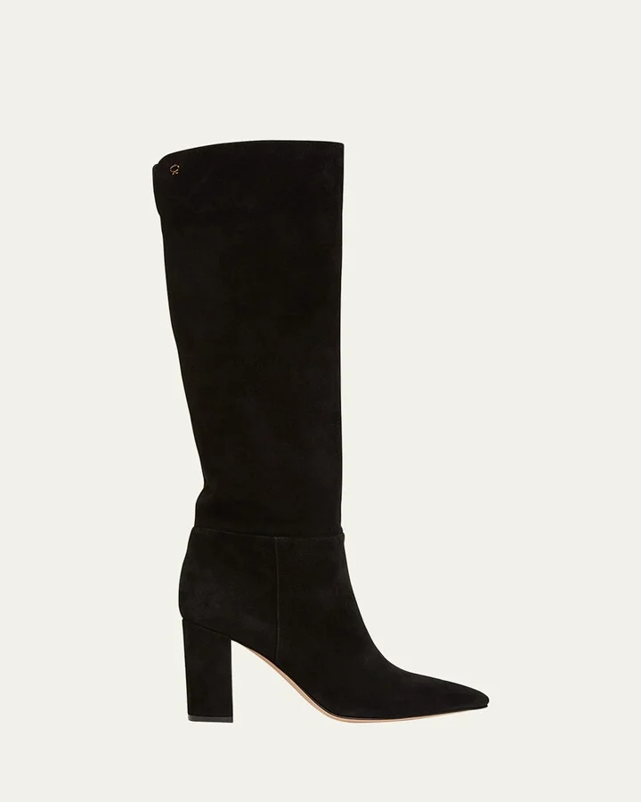 Piper Suede Block-Heel Knee Boots