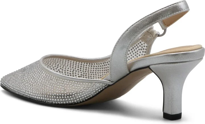 Piperrs Crystal Kitten Heel Slingback Pump - Image 2