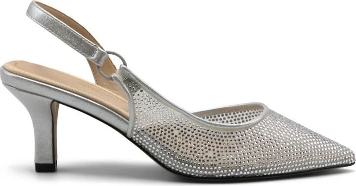 Piperrs Crystal Kitten Heel Slingback Pump - Image 4